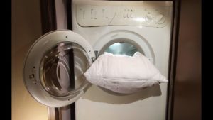 Pillow in washing machine